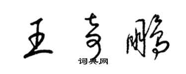 梁锦英王奇鹏草书个性签名怎么写