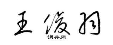 梁锦英王俊羽草书个性签名怎么写
