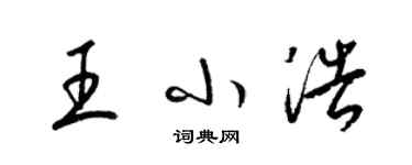 梁锦英王小浩草书个性签名怎么写