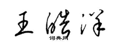 梁锦英王皓洋草书个性签名怎么写