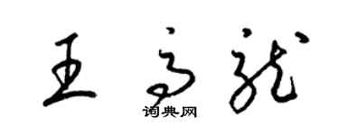 梁锦英王高龙草书个性签名怎么写