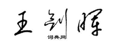 梁锦英王剑晖草书个性签名怎么写