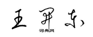 梁锦英王开东草书个性签名怎么写