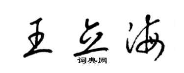 梁锦英王立海草书个性签名怎么写