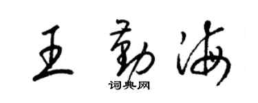 梁锦英王勤海草书个性签名怎么写