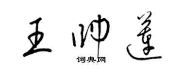 梁锦英王帅莲草书个性签名怎么写