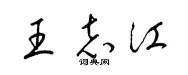 梁锦英王志江草书个性签名怎么写