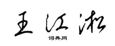 梁锦英王江淞草书个性签名怎么写