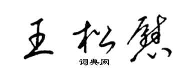 梁锦英王松慰草书个性签名怎么写