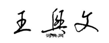 梁锦英王兴文草书个性签名怎么写
