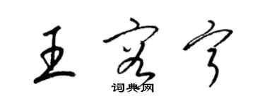 梁锦英王容宁草书个性签名怎么写