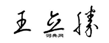 梁锦英王立胜草书个性签名怎么写