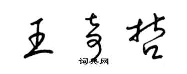 梁锦英王奇哲草书个性签名怎么写