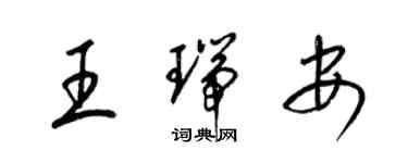 梁锦英王瑞安草书个性签名怎么写