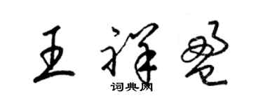 梁锦英王祥盈草书个性签名怎么写