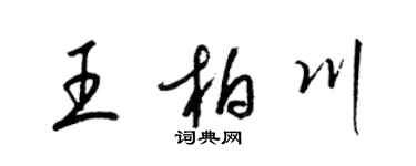 梁锦英王柏川草书个性签名怎么写