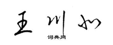 梁锦英王川北草书个性签名怎么写