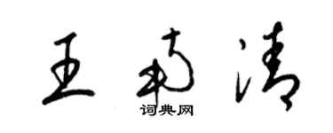 梁锦英王南清草书个性签名怎么写