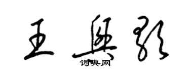 梁锦英王兴歌草书个性签名怎么写