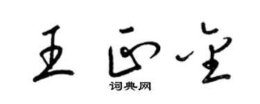 梁锦英王正金草书个性签名怎么写