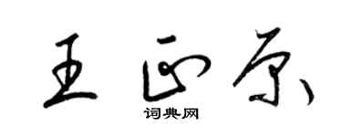 梁锦英王正原草书个性签名怎么写