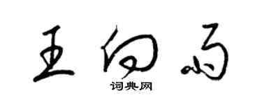 梁锦英王向雨草书个性签名怎么写