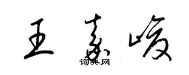 梁锦英王嘉峻草书个性签名怎么写