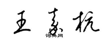 梁锦英王嘉杭草书个性签名怎么写