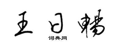 梁锦英王日畅草书个性签名怎么写