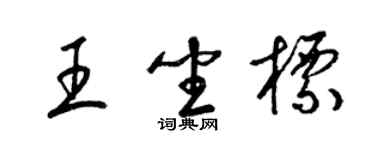 梁锦英王坐标草书个性签名怎么写