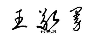 梁锦英王敬曼草书个性签名怎么写
