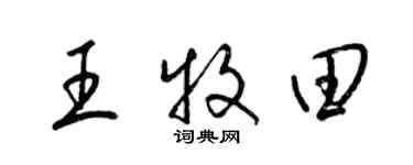 梁锦英王牧田草书个性签名怎么写