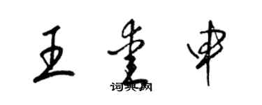 梁锦英王爱申草书个性签名怎么写