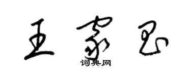 梁锦英王家昌草书个性签名怎么写