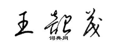 梁锦英王韶茂草书个性签名怎么写