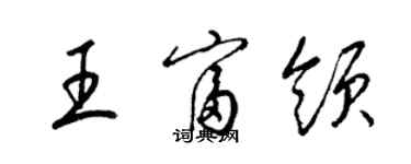 梁锦英王富领草书个性签名怎么写