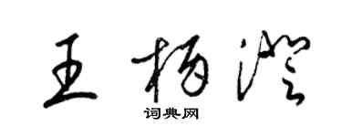 梁锦英王柄澄草书个性签名怎么写