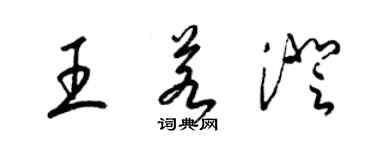 梁锦英王若澄草书个性签名怎么写