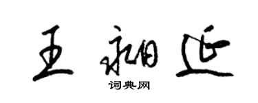 梁锦英王昶延草书个性签名怎么写
