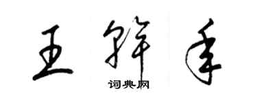 梁锦英王干年草书个性签名怎么写