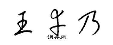 梁锦英王幸乃草书个性签名怎么写