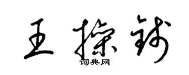 梁锦英王操钱草书个性签名怎么写
