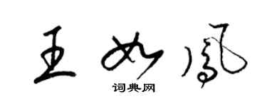 梁锦英王如凤草书个性签名怎么写