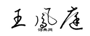 梁锦英王凤庭草书个性签名怎么写