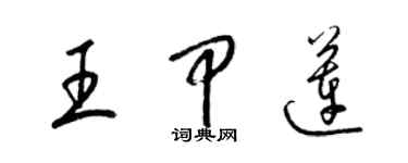 梁锦英王甲莲草书个性签名怎么写