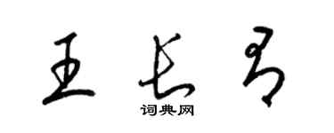 梁锦英王长有草书个性签名怎么写