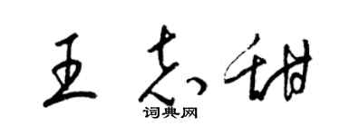 梁锦英王志甜草书个性签名怎么写