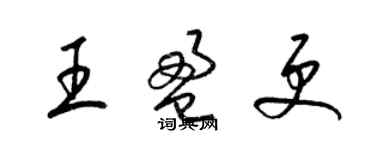 梁锦英王盈更草书个性签名怎么写