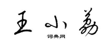 梁锦英王小荔草书个性签名怎么写