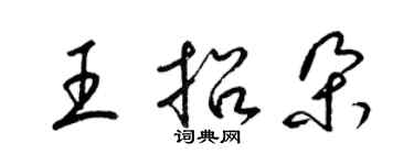 梁锦英王招朵草书个性签名怎么写